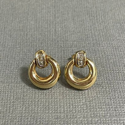 4k Yellow Gold Diamond Knocker Earrings