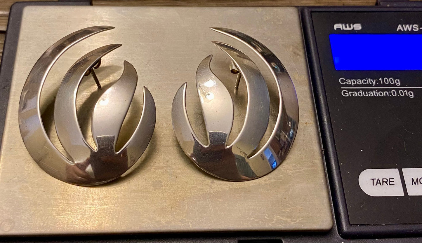 Abstract Design Sterling Earrings