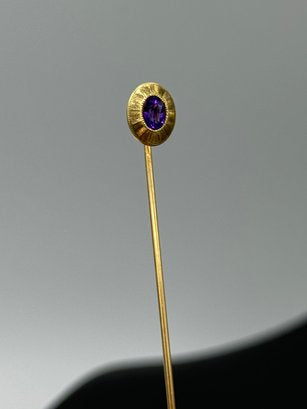 Amethyst & 14k Yellow Gold Stickpin