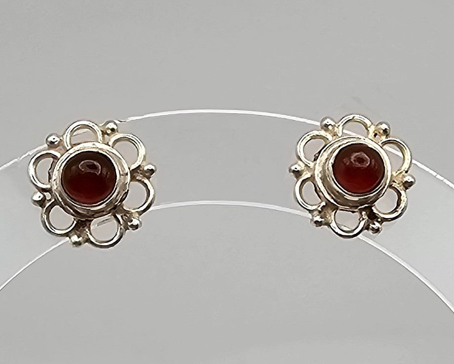 Carnelian Sterling Silver Earrings