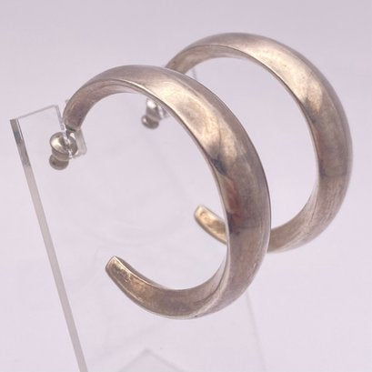 Chunky Sterling Hoop Earrings