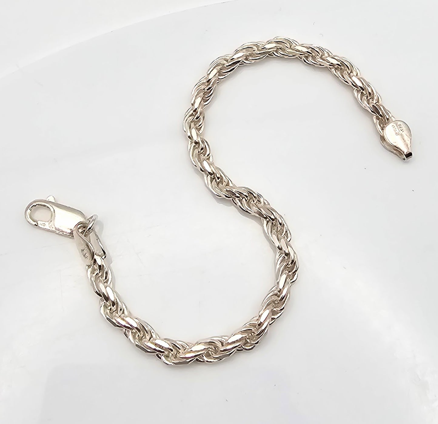 Sterling Silver Rope Chain Bracelet