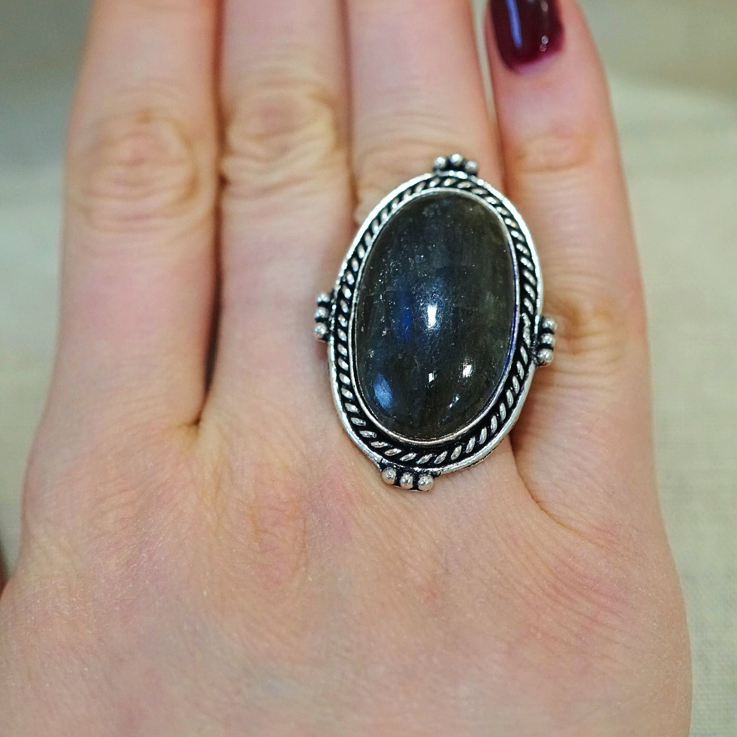 Labrodite Sterling Silver Ring