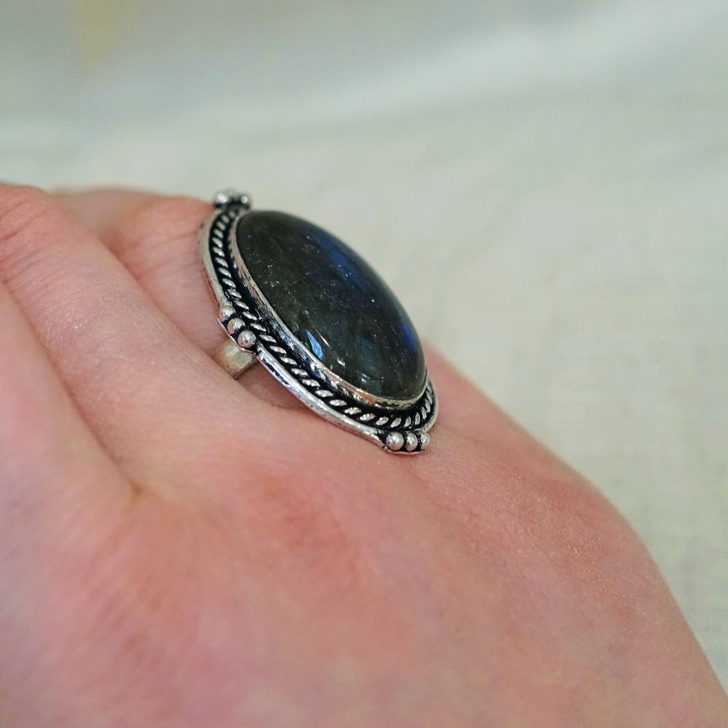 Labrodite Sterling Silver Ring