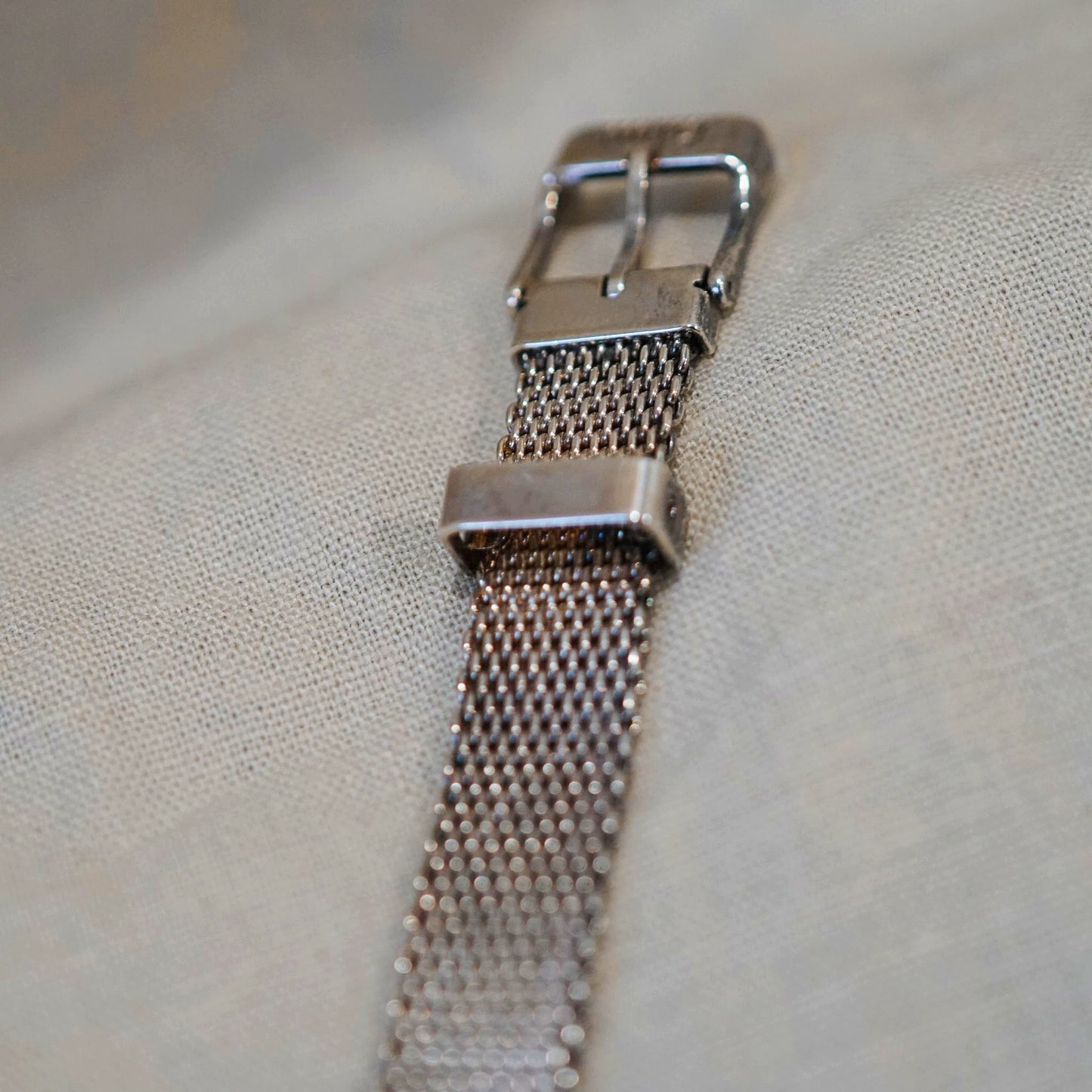 Ecclissi Sterling Silver Mesh Buckle Bracelet