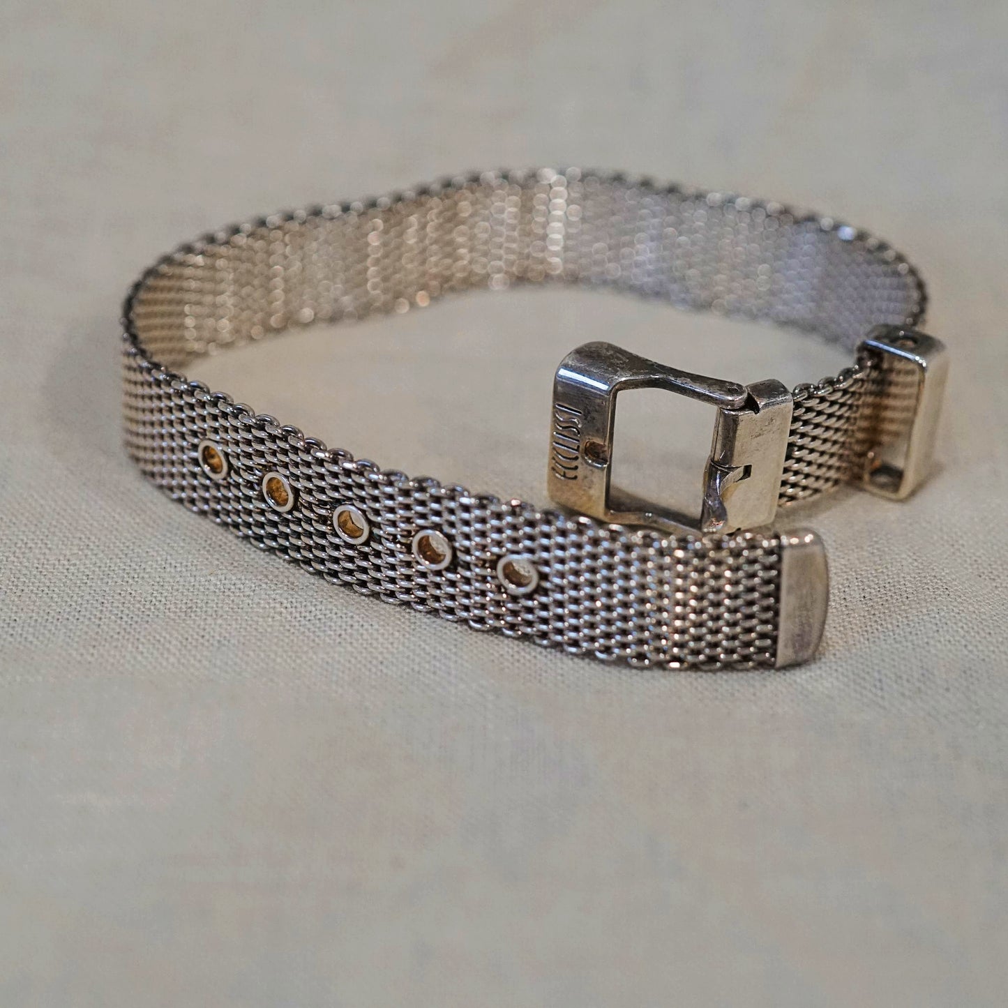 Ecclissi Sterling Silver Mesh Buckle Bracelet