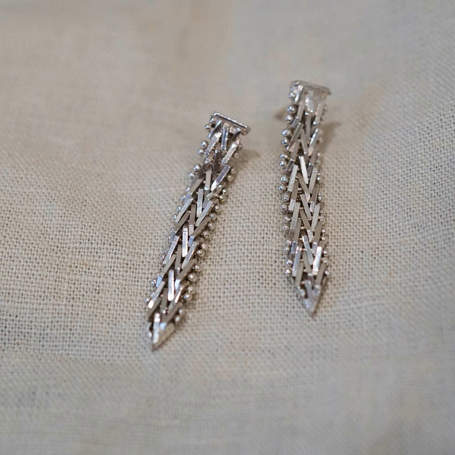STERLING SILVER ZIPPER DROP EARRINGS