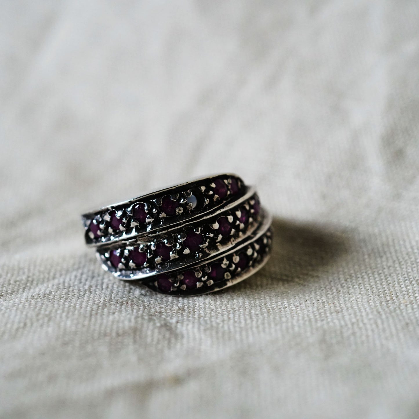 Ruby Sterling Silver Cocktail Ring
