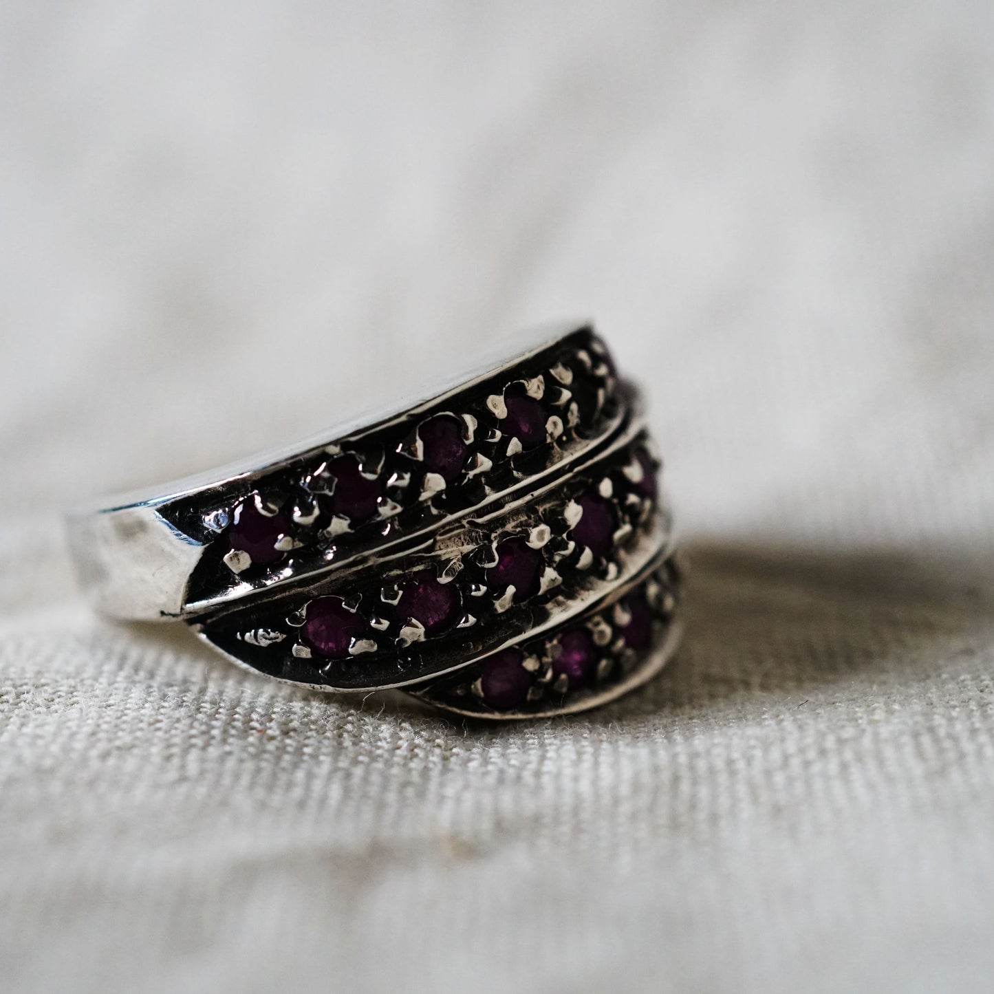 Ruby Sterling Silver Cocktail Ring
