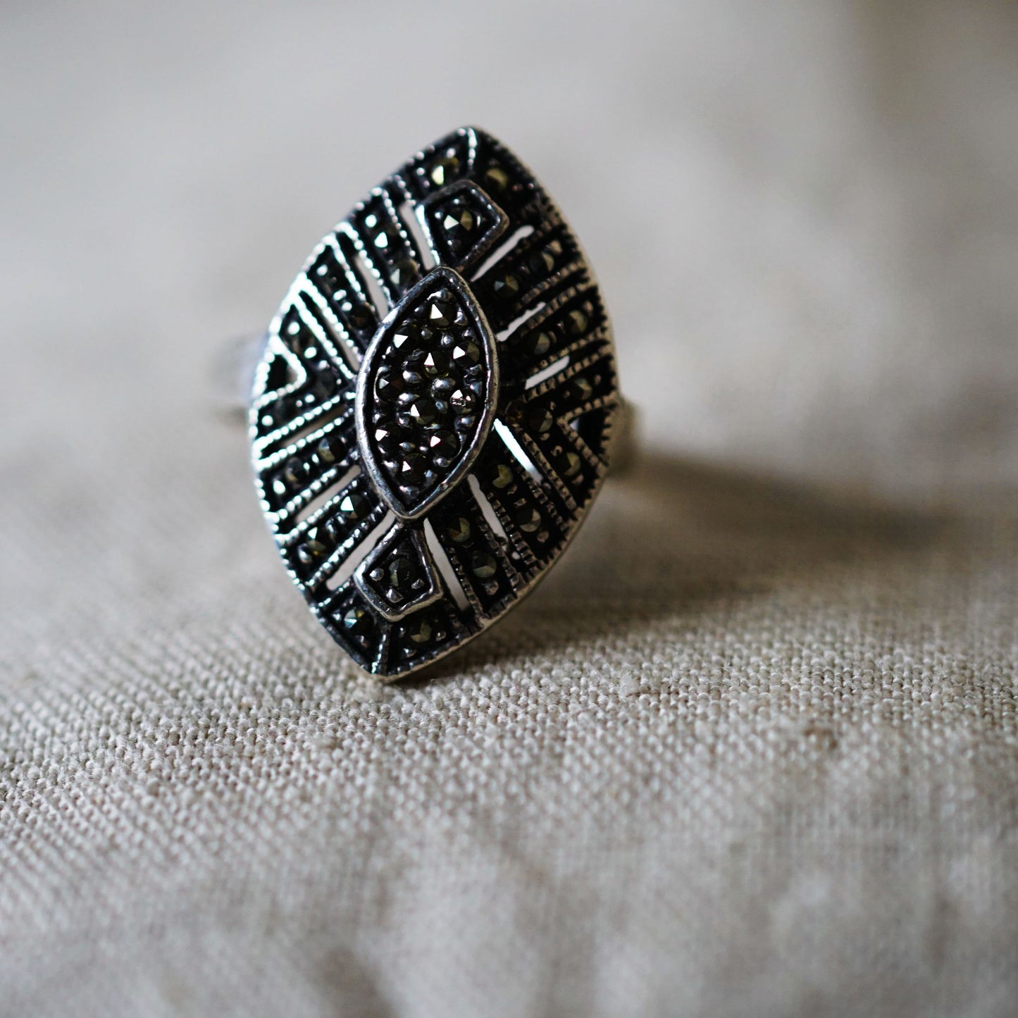 Marcasite Sterling Silver Cocktail Ring