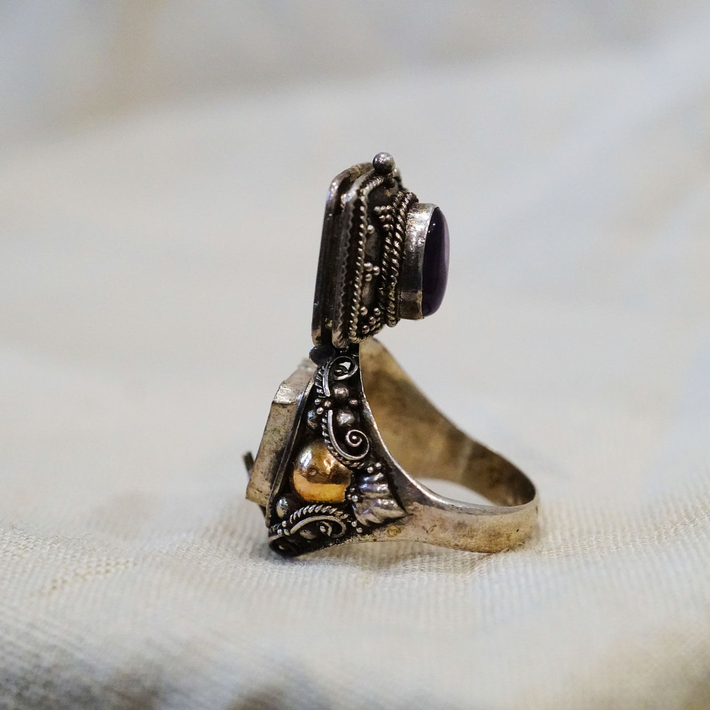 Vintage Sterling Poison Ring