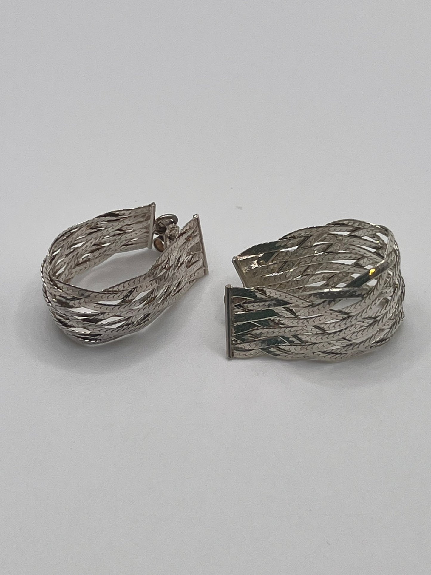 Italy - Sterling MILOR Braided Riccio Chain Earrings