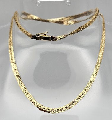 14K Gold Braided S Chain Necklace