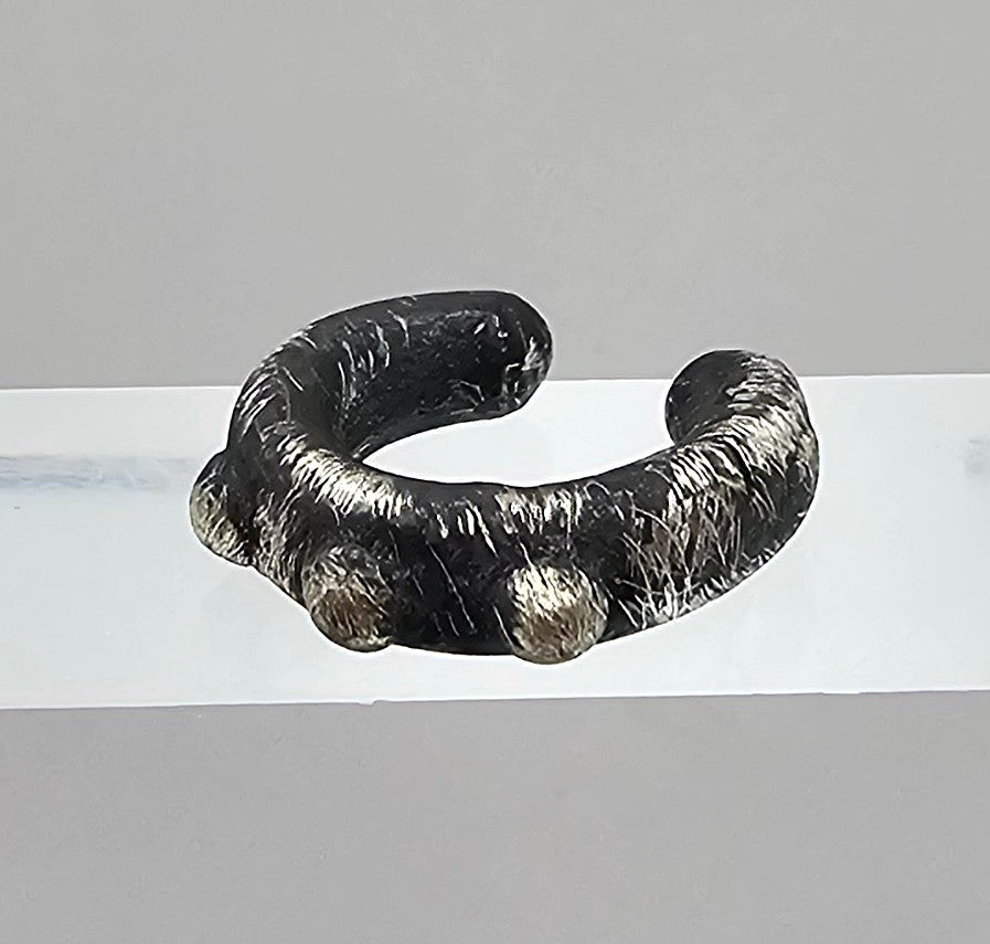 Oxidized Sterling Silver Beaded Ear Cuff