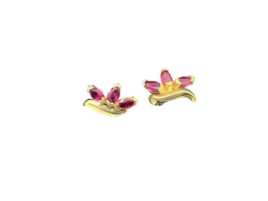 14k Gold Ruby Earrings - Genuine Ruby Jewelry, July Birthstone