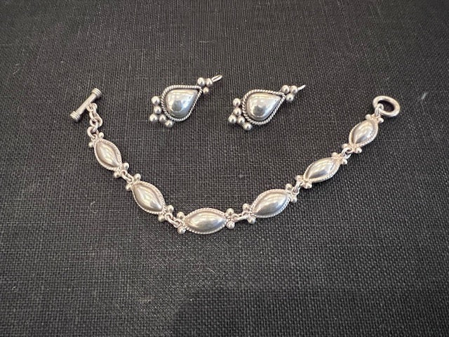 Set Sterling Silver Earrings And Bracelet