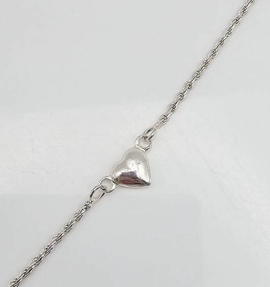 Sterling Silver Heart Anklet
