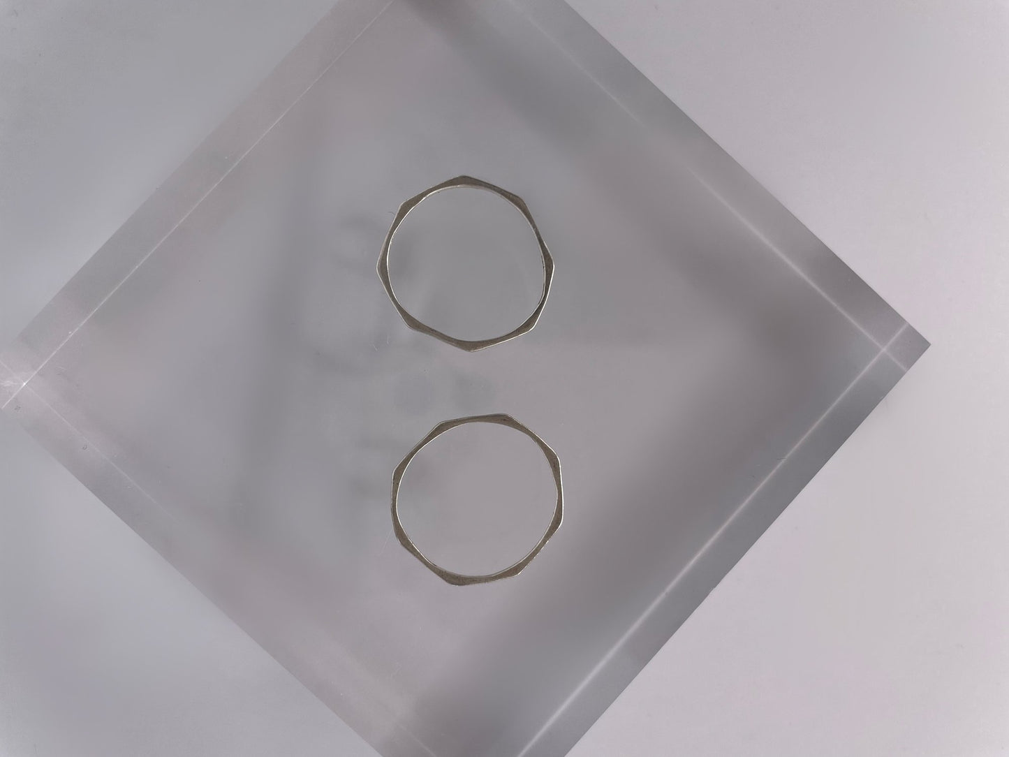 Two Sterling Silver Octagonal Shape Rings