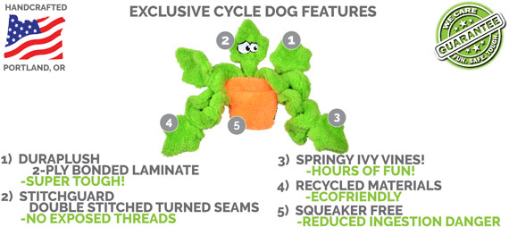 Duraplush Ivy Potted Plant Dog Toy (Unstuffed)