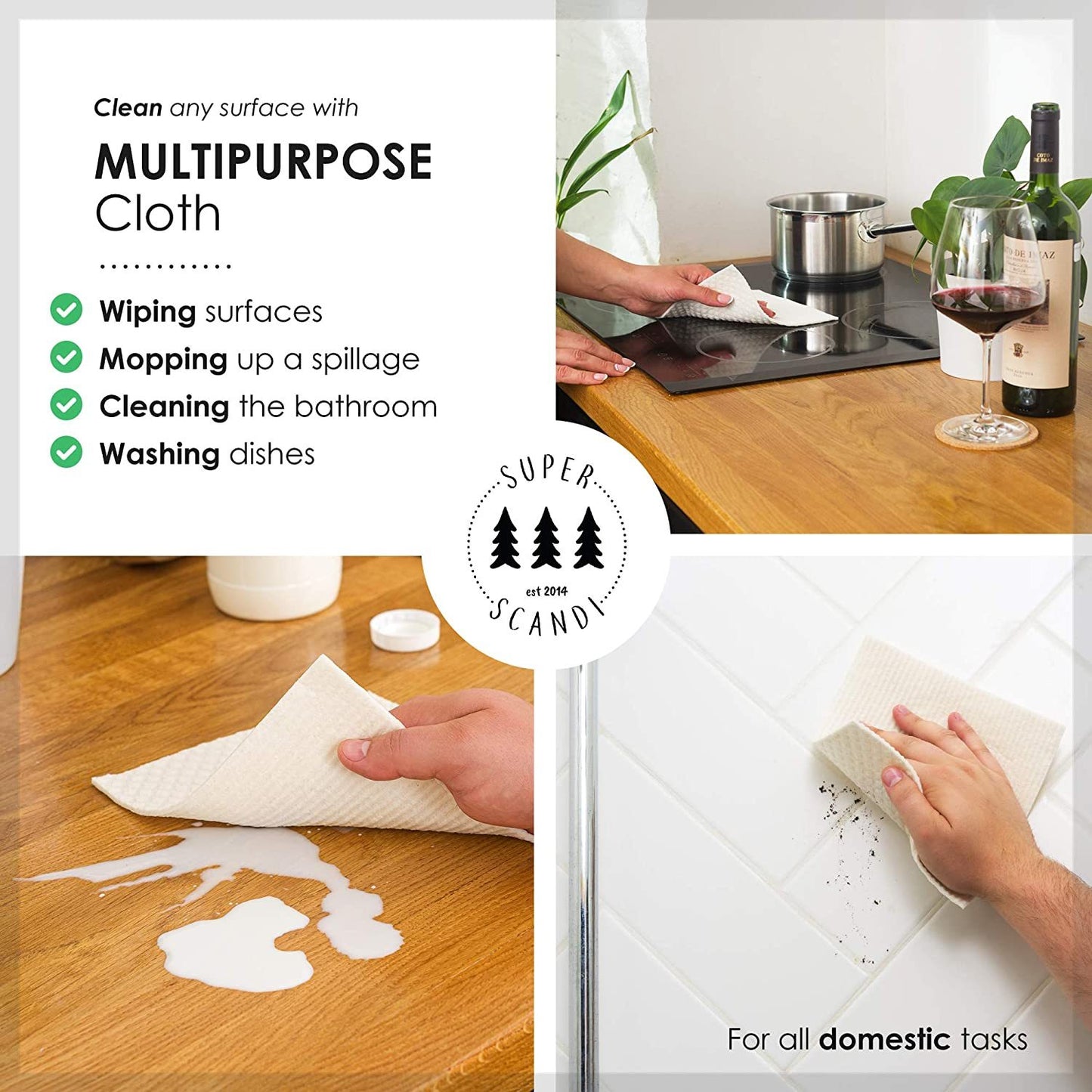 Superscandi Swedish Dish Towel- Pack of 5