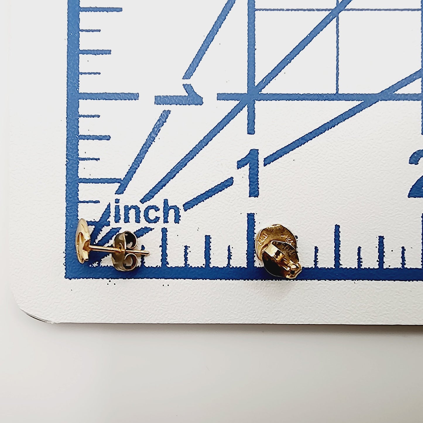 14k Gold Signed Star-Moon Stud Earrings