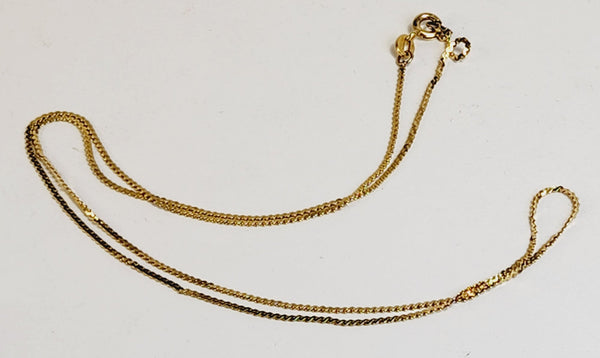 14k Italian Yellow Gold Flat Serpentine Link Chain Necklace