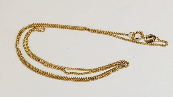 14k Yellow Gold Thin Curb Chain Necklace