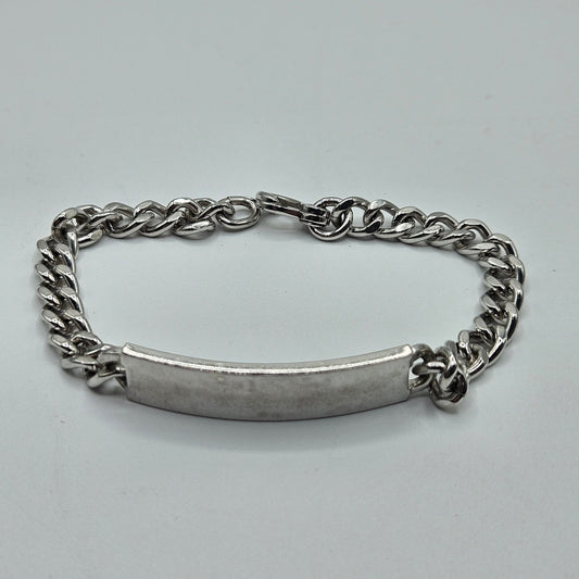 Sterling Silver Signet ID Bracelet
