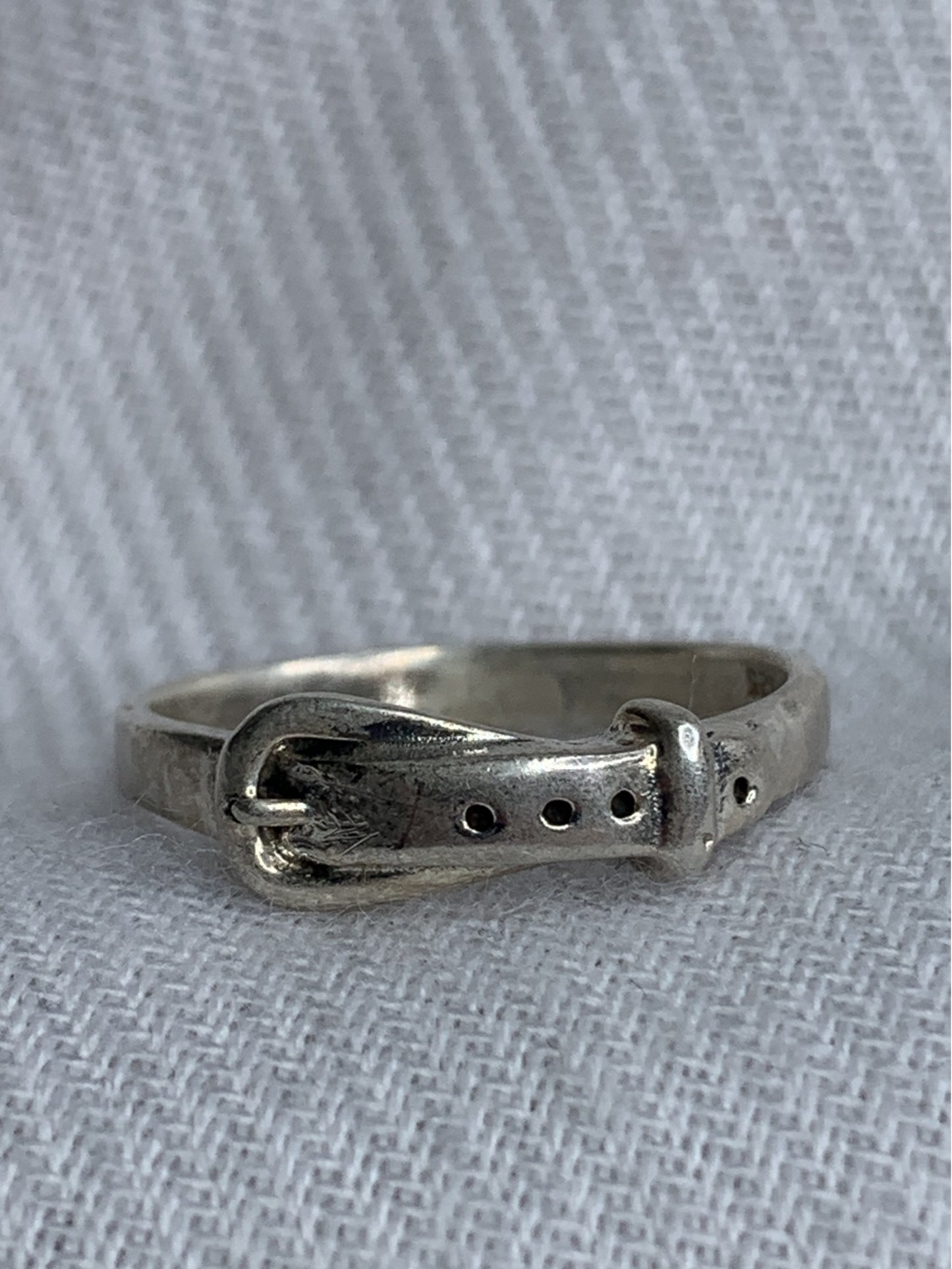 Sterling Silver Belt Style Ring With Buckle