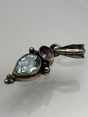 Aquamarine & Amethyst Pendant