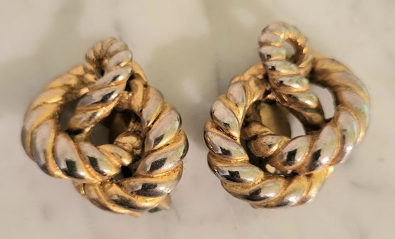 CABLED TWISTED CLIP ON EARRINGS