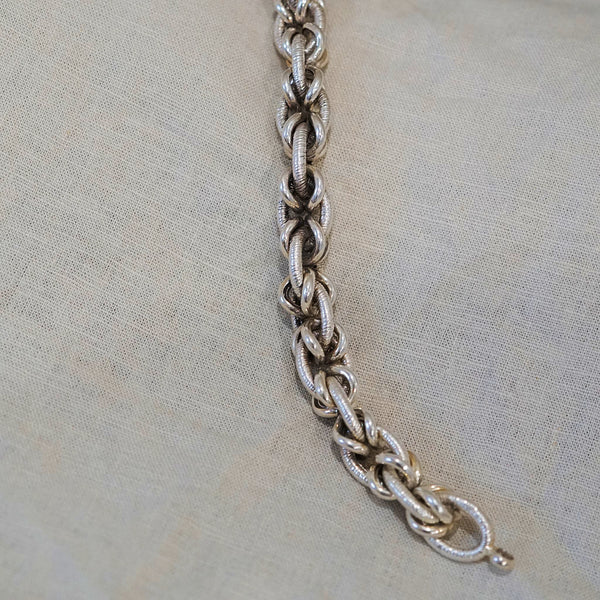 Large Byzantine Style Sterling Silver Bracelet
