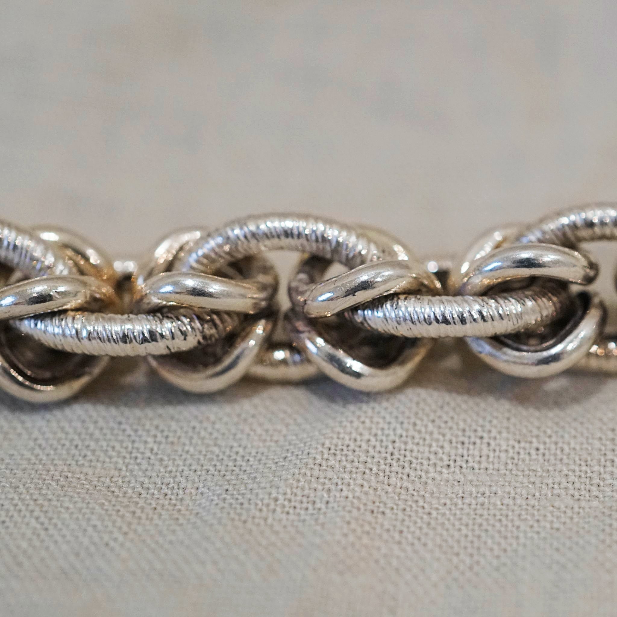 Large Byzantine Style Sterling Silver Bracelet
