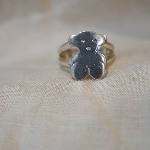 Cute Teddy Bear Sterling Ring