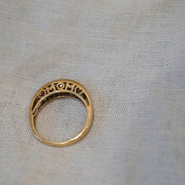 Diamond MOM 10K Gold Ring