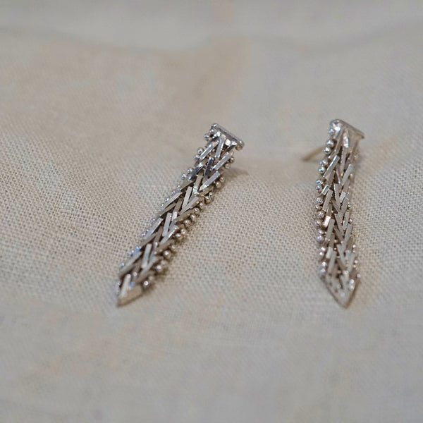 STERLING SILVER ZIPPER DROP EARRINGS