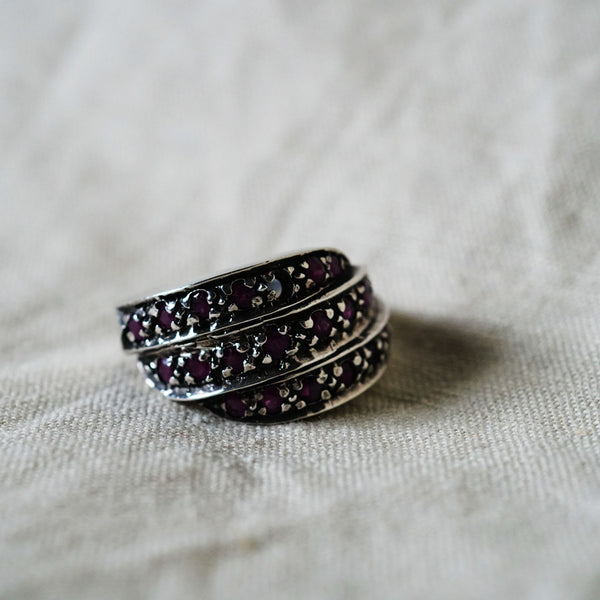 Ruby Sterling Silver Cocktail Ring