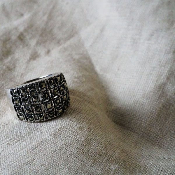 Marcasite Sterling Silver Cocktail Ring