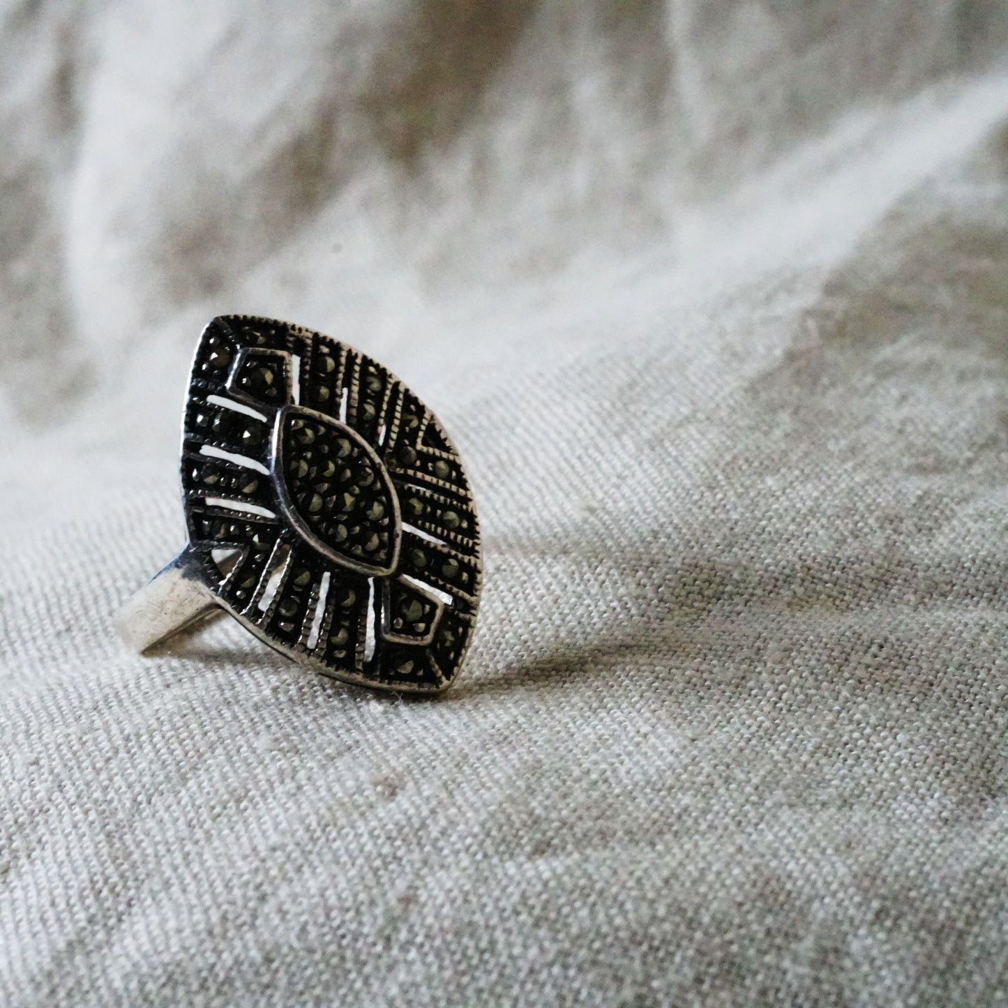 Marcasite Sterling Silver Cocktail Ring