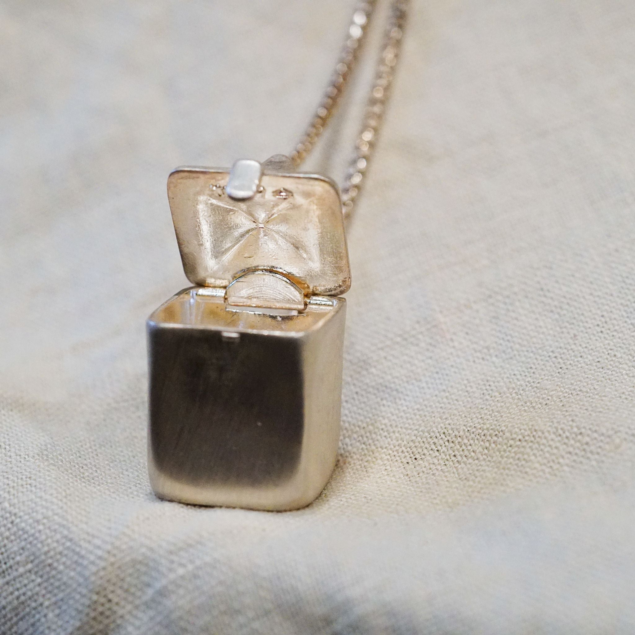 Sterling Silver Box Pendant