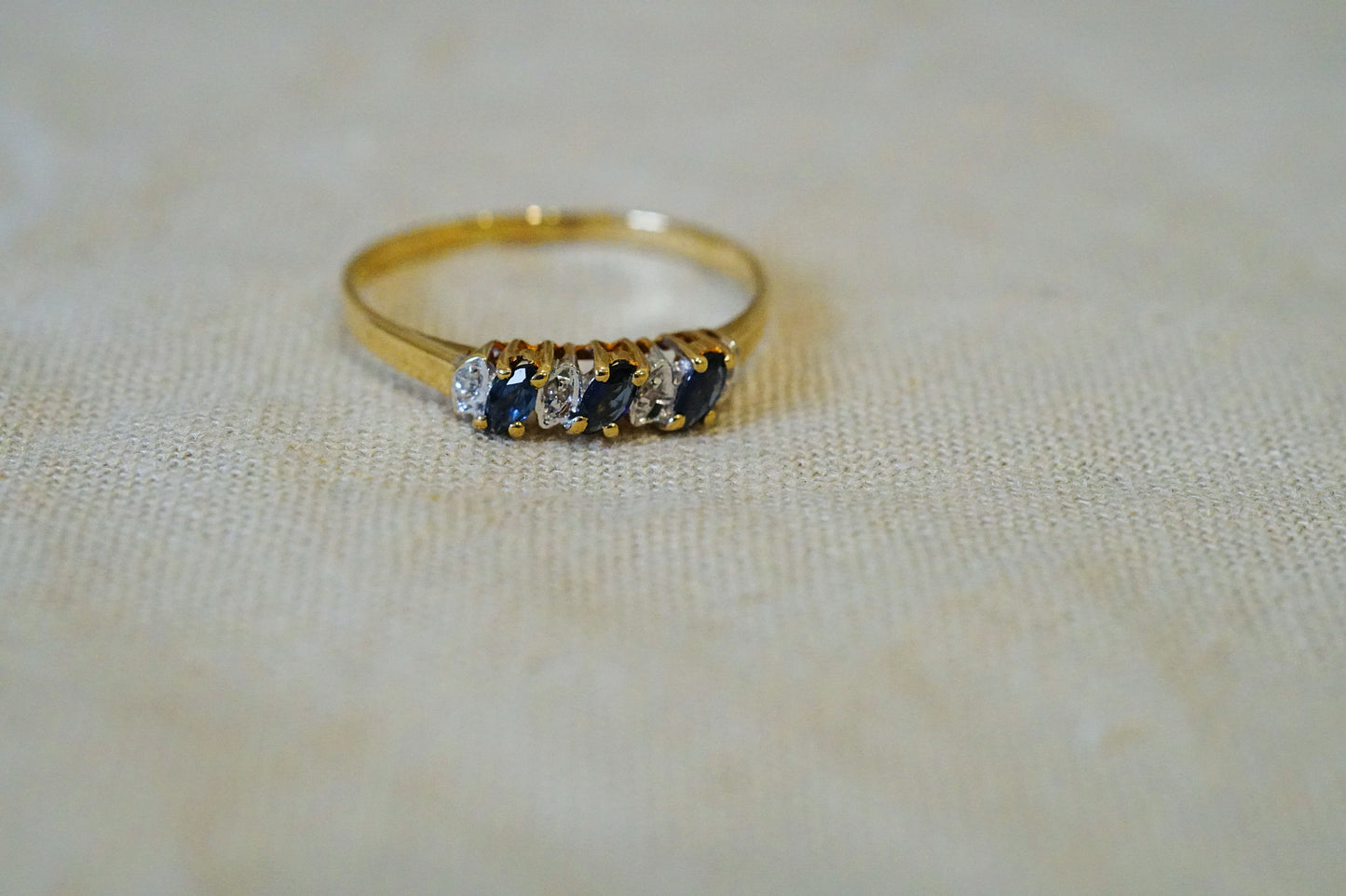 Sapphire 10K Gold Cocktail Ring