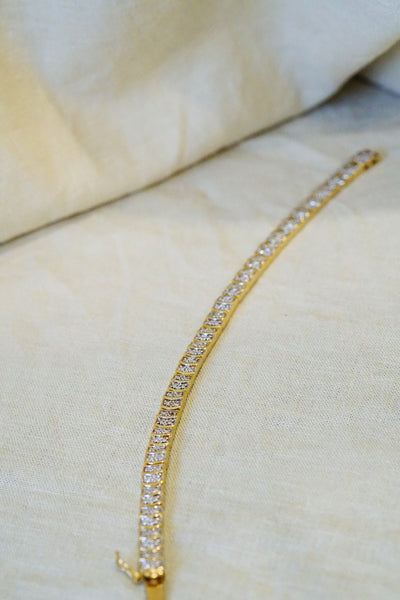 Diamond Gold Over Sterling Silver Tennis Bracelet