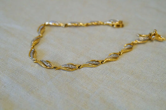 Two-Tone Sterling Silver Tennis Bracelet