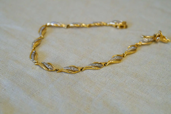 Two-Tone Sterling Silver Tennis Bracelet