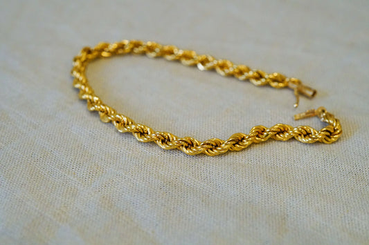 14k Yellow Gold Rope Bracelet