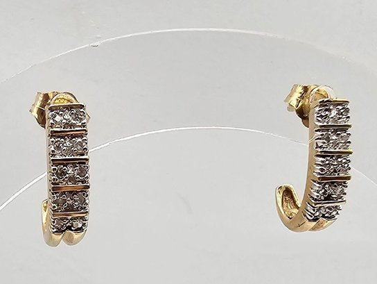 Diamond 10K Gold Earrings