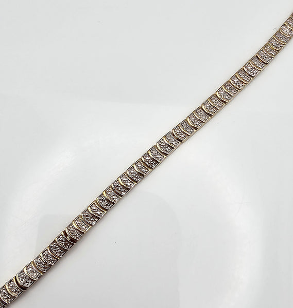 Diamond Gold Over Sterling Silver Tennis Bracelet 15.9 G