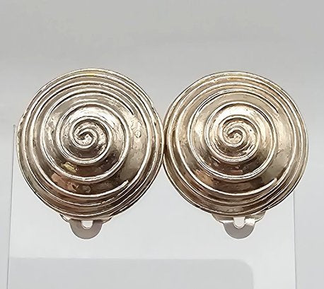 Dome Swirl Sterling Silver Earrings
