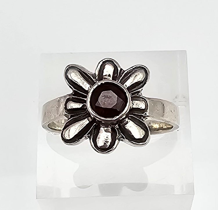 Garnet Sterling Silver Cocktail Ring