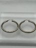 Large Sterling Hoop Earrings With Beveled Edges